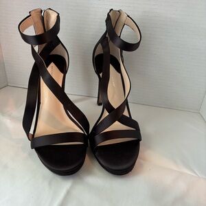 ANTONIO MELANI Black Stiletto Heels with Ankle Strap